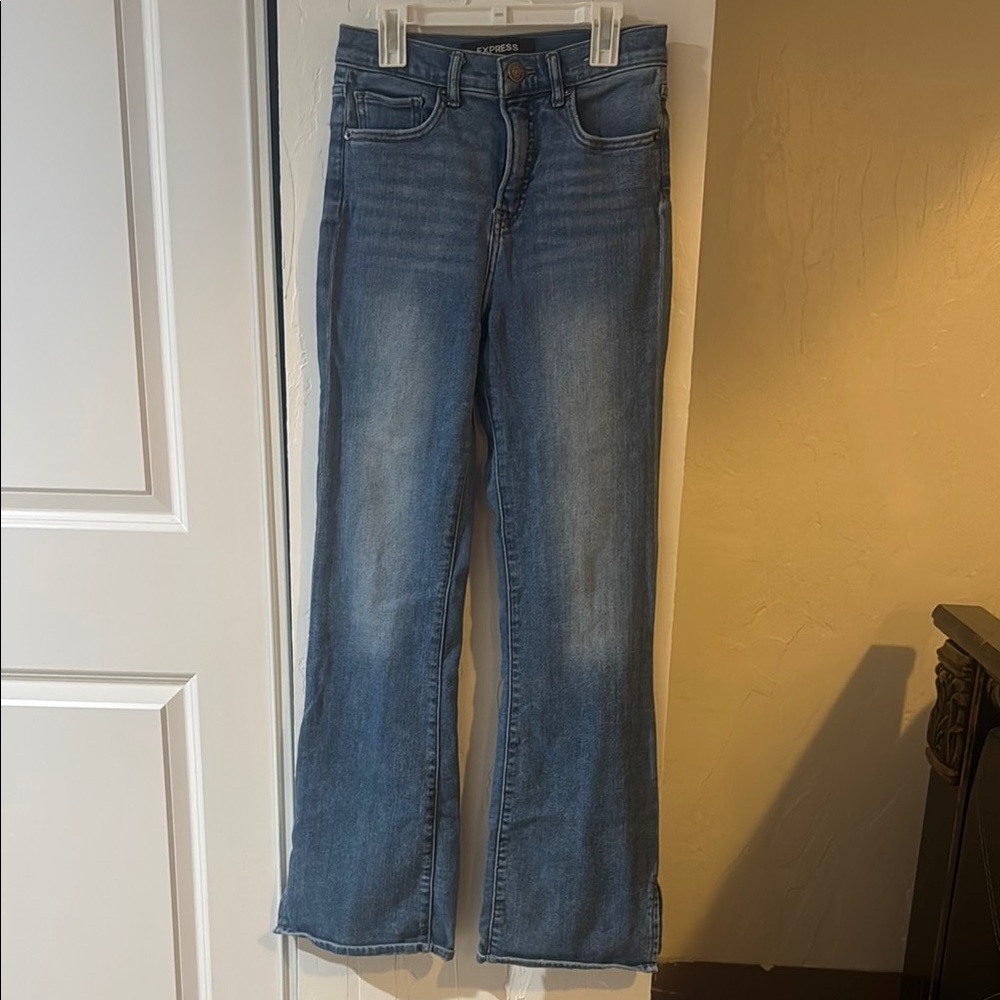 Blue Flare Wide Leg Jeans